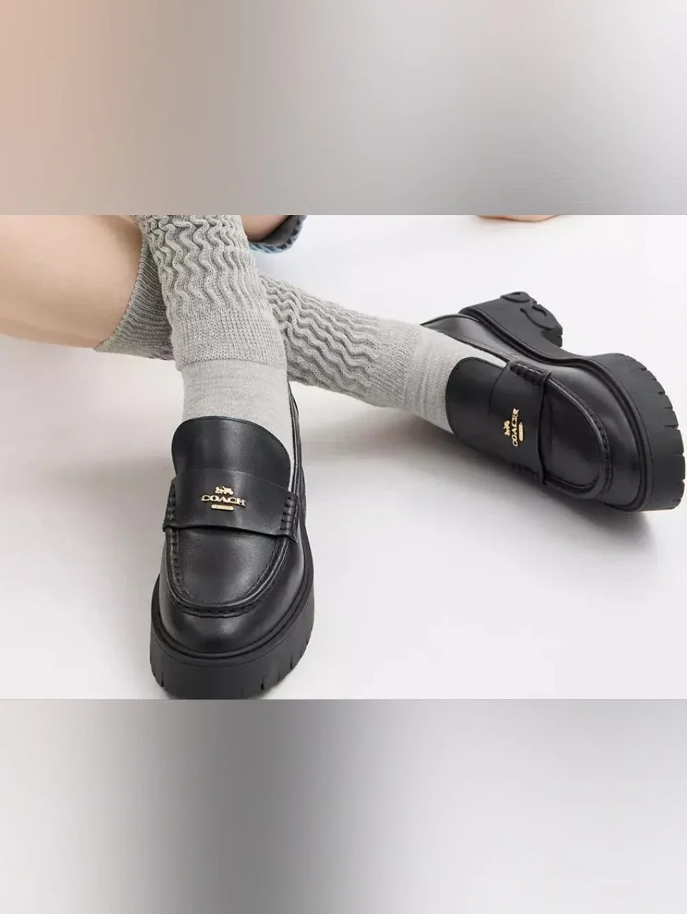 Coach Ruthie Black Leather Loafer Size 9